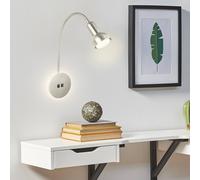 Briloner 2178012 LED wall lamp, double switch, matt nickel