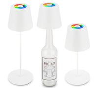 BRILONER 3-in-1 RGBW LED Table Lamp, Wireless IP44, Touch Control, Dimmable, Battery & Light Source Replaceable, Bedside, Bottle, Wine Lamp