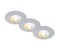 Briloner - 3-Pack LED Bathroom Downlights, CCT, IP65, 90mm, Chrome Matt