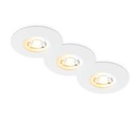 Briloner - 3-Pack LED Bathroom Downlights, CCT, IP65, 90mm, White | Dust and Water Protected, Spot, Ceiling Spots, Recessed Lights, Bathroom Spot, Ceiling Spotlight, 68mm Cut-Out, 2700K-4000K