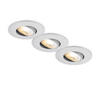 Briloner - 3-Pack LED Downlights, CCT, IP23, 90mm, Chrome Matt
