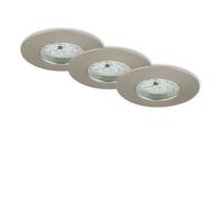 BRILONER 3 Pack Matt Nickel 3x4.8W LED Recessed Light in Metallic Silver Briloner Metallic Silver