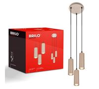 Briloner 3 Way Pendant Light Beige Gu10 Max 9W Adjustable Drop Ribbed Finish Dining Bar Kitchen Island