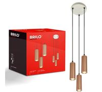 Briloner 3 Way Pendant Light Coffee Gu10 Max 9W Adjustable Drop Ribbed Finish Dining Bar Kitchen Island