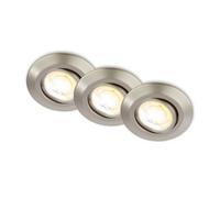 Briloner 3X Led Recessed Lights Downlights 4.9W Dimmable Cct Spotlights 90mm Nickel Metal