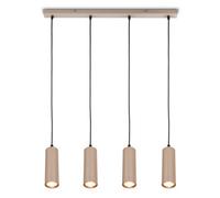 Briloner 4 Way Light Pendant Beige Gu10 Max 9W Adjustable Drop Lamp Ribbed Finish Dining Island Kitchen