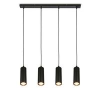 Briloner 4 Way Light Pendant Black Gu10 Max 9W Adjustable Drop Lamp Ribbed Finish Dining Island Kitchen