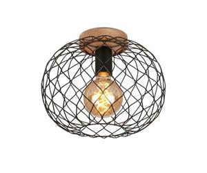 BRILONER - Adjustable Single Spotlight, E27 Socket, max. 40W, Retro, Wooden Base, 30x23cm, Vinatge, Wooden Base, Spotlight, Ceiling Lights Living Room, Kitchen Lights Ceiling, Retro