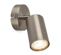 BRILONER - Adjustable Wall Light, GU10 Socket, max 9W, Wall lamp, Bedside Lights, Living Room, Hallway, Bedroom Wall Light, LED Spot Light, 8x15.5cm, Grey Silver