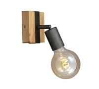 BRILONER - Adjustable Wall Light, Vintage, E27 Socket, max 25W, Wooden Base, Wall lamp, Indoor, Bedside Wall Lights, Living Room Wall Lights, Bedroom, 10x10,3x9 cm, Wood-Black