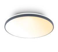 BRILONER - Ceiling Light with Remote Control, Dimmable, Decorative Trim, Warm White to Neutral White, Ceiling Lights Living Room, LED Lights for Bedroom, Kitchen Light, 48 x 6.5 cm, Anthracite