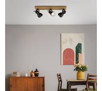 Briloner Arbo downlight with wooden element, 3-bulb