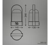 Briloner ASA BIG LED rechargeable table lamp, anthracite/brown Height 24 cm IP44