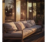 Briloner Aurora LED outdoor wall light, white, touch dimmer, IP54