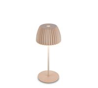 BRILONER - Riffle Mini Rechargeable LED Table lamp IP44 with Light Edge, Touch, Replaceable Battery, LED Light, Battery Table lamp, Bedside lamp, German Design Award Winner 2025, 8.5 x 20 cm, Beige