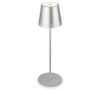 Briloner Battery Powered Chrome Dimmable Rechargeable Table Lamp