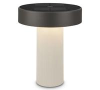 BRILONER - Poga Rechargeable LED Table Lamp, Solar Panel, Stepless Touch Dimmer, IP44, USB-C, Night Light, Battery Lamp, German Design Award Winner 2026, 16 x 20 cm, Offwhite Anthracite