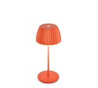 BRILONER - Riffle Mini Rechargeable LED Table lamp IP44 with Light Edge, 8.5x20cm, Touch, Replaceable Battery, LED Light, Battery Table lamp, Bedside lamp, German Design Award Winner 2025, Orange
