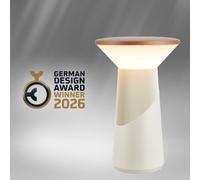 Briloner Battery Powered Warm Grey Coffee Touch Dimmer Rechargeable Table Lamp