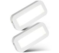BRILONER - Battery Under Cabinet Light 2-Pack with Rechargeable LED, Neutral-White Illumination and Adhesive Mounting, Kitchen Under Cabinet Lighting, LED Lights for Cupboard, 15 x 6.5 x 2 cm, White