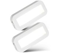 BRILONER - Battery Under Cabinet Light 2-Pack with Rechargeable LED, Neutral-White Illumination and Adhesive Mounting, Kitchen Under Cabinet Lighting, LED Lights for Cupboard, 15 x 6.5 x 2 cm, White