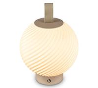 Briloner - Rechargeable LED Table Lamp IP44 with Touch Control, Dimmable, Warm White Light, USB-C Charging, Night Light, Bedside Lamps, Battery Lamp, 18 x 25 cm, Beige