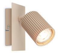 BRILONER - Wall Light, Adjustable, GU10 Socket, max. 9W, Wall Lamp, Bedside Lamps, Reading Light, Lounge, Bedroom Lamp, Kitchen, Spotlight, Hall, Living Room, 13x8x9 cm, Beige