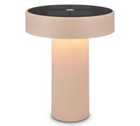 BRILONER - Poga Rechargeable LED Table Lamp, Solar Panel, Stepless Touch Dimmer, IP44, USB-C, Night Light, Battery Lamp, German Design Award Winner 2026, 16 x 20 cm, Beige