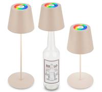 Briloner Beige Table Lamp Led 3-In-1 Rechargeable Rgb Colour Changing Light Dimmable Touch Cordless Ip44