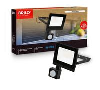 BRILONER - LED Floodlight Outdoor with Motion Sensor, Neutral White, 20W 1800lm, Adjustable, IP65 Dust and Water Resistant, Security Light, Exterior Spotlight, Garden, Garage, 11x17x4 cm, Black