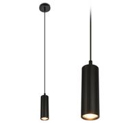 Briloner Pendant Ceiling Light Black Gu10 Max 9W Adjustable Drop Lamp Ribbed Finish Dining Kitchen