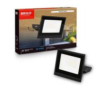 BRILONER - LED Floodlight Outdoor with Neutral White Light, 20W 1800lm, Adjustable, IP65 Dust and Water Resistant, Security Light, Exterior Spotlight, Wall Lamp, Garden, Garage, 11x14.5x3 cm, Black