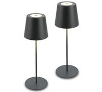 BRILONER 2 x LED Table Lamp Rechargeable Battery Cordless Desk Light in Black Briloner Black
