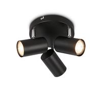 Briloner Black Metal 3-Way Ceiling Light Spotlight Adjustable Gu10 Spots Hallway 16Cm