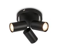 Briloner Black Metal 3-Way Ceiling Light Spotlight Adjustable Gu10 Spots Hallway 16Cm