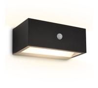 BRILONER - Outdoor Wall Light with Motion Sensor, Cordless, Dimmable, IP44 Splash-Proof, USB-C Charging, 3000 K, Memory Function and Timer, Battery Wall Light, Battery Lights, 18.5x9.5x7.5 cm, Black