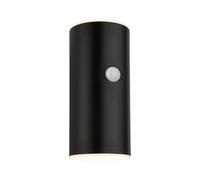 Briloner Black Rechargeable Outdoor Wall Light Motion Sensor Ip44 Dimmable 6.5W, 700Lm, 3000K