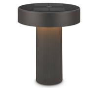 BRILONER - Poga Rechargeable LED Table Lamp, Solar Panel, Stepless Touch Dimmer, IP44, USB-C, Night Light, Battery Lamp, German Design Award Winner 2026, 16 x 20 cm, Anthracite