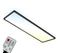 Briloner - LED Ceiling Light, Dimmable Ultra Slim Panel Lamp, Backlight Effect, CCT Adjustable Light, Flush Mount, Remote Control, Night-Light Function, 36W, Living Room, Kitchen, 58x20x3 cm, Black