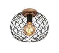 BRILONER Black Wood 1xE27 Requires Bulb Ceiling Light Briloner Black