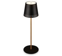 BRILONER Black Wood 2.6W Rechargeable LED Table Lamp Briloner Black