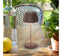Briloner Brilo unplugged Riffle LED rechargeable table lamp, 20 cm, umbra sand