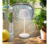 Briloner Brilo unplugged Riffle LED rechargeable table lamp, 20 cm, white