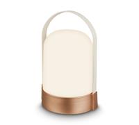 BRILONER - Rechargeable Table Lamp, 3-Level Dimmer, Memory Function, IP44, USB-C Charging Cable, Night Light, Battery Lamp, LED Light, 14.5 x 13.5 x 24 cm, Bronze Metallic White