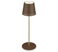 BRILONER - LED Battery Table Lamp 2 in 1 Assembly, Stepless Dimmable, Touch, Mobile Light, LED Table Lamp Outdoor, LED Table Lamp Cordless, Brown-Gold Coloured