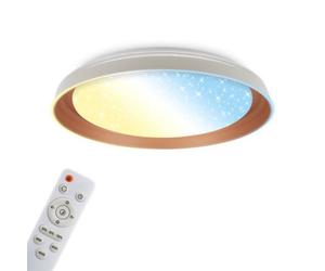 Briloner Cct Mains-Powered Led Warm Grey Coffee Star Cover Remote Control Ceiling Light (Dia)43Cm