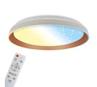 Briloner Cct Mains-Powered Led Warm Grey Coffee Star Cover Remote Control Ceiling Light (Dia)51Cm