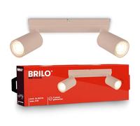 BRILONER - Ceiling Light, Adjustable, GU10 Socket, max. 9W, Spotlight, Ceiling Lights Living Room, Lights for Bedroom, Hallway, Kitchen, Spot Lamp, Lounge, 25,5 cm, Beige