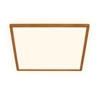 Briloner Ceiling Light Led 18W 2400Lm Square Ultra Slim Wood Look Panel 290mm Warm White