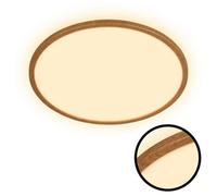 Ceiling Light LED 22W 3000lm Round Ultra Slim Wood Look Panel 420mm Warm White [EEK: F]